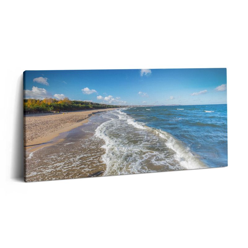 Obraz na płótnie Wallfluent 120x60 cm Brzeg plaży i morskie fale 1 szt.