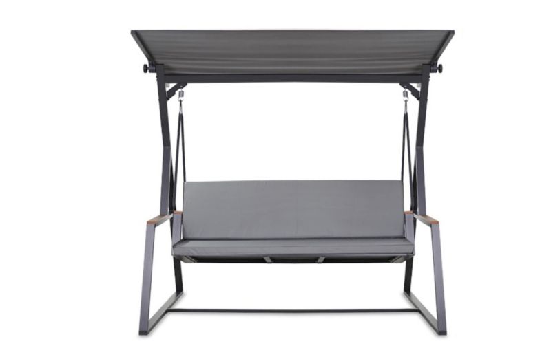 Poduszka ogrodowa na huśtawkę 3-osobową, Setgarden, 160x50x50cm, szara poduszka ogrdowa na ławkę zdejmowany pokrowiec, 1szt