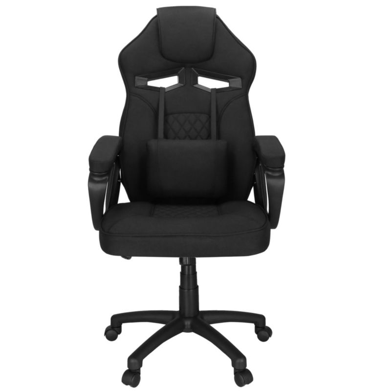 Fotel biurowy z regulacją wysokości Springos krzesło gamingowe, obrotowe dla gracza, czarny 1 szt.