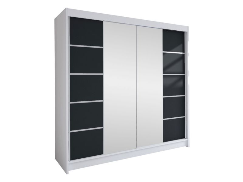 Szafa MIRJAN 24 z drzwiami przesuwnymi Talin V biały/czarny 1 szt.