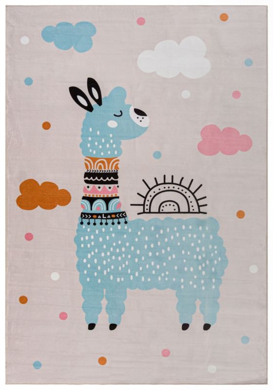 Dywan Wewnętrzny BELLO LAMA Prostokąt Mazovia 80 x 150 cm Beżowy Motyw Zwierzęcy 1 szt.