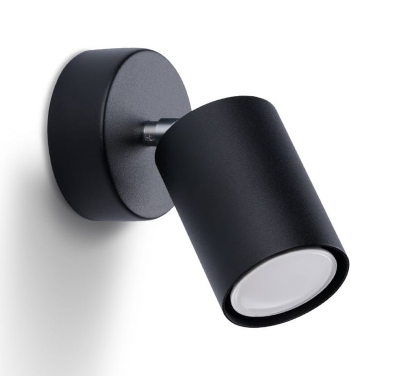 Kinkiet ścienny Sollux Lighting Lemmi czarny-chromowany 1 x GU10 x 40W IP20 wym: 18,5 x 8 x 8 cm - 1 szt.