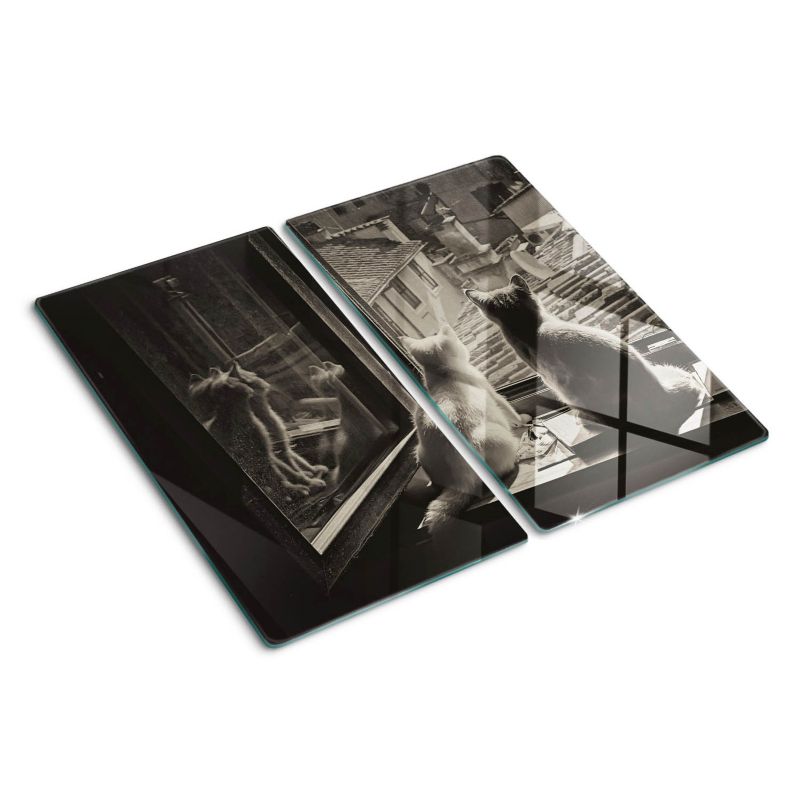 Deska szklana Tulup Koty przy oknie 30x52 cm 2 szt.