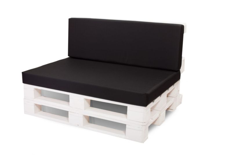 Poduszka ogrodowa na paletę,Setgarden, 120x60x40cm, Czarna poduszka zdejmowane pokrowce, Flat 1szt