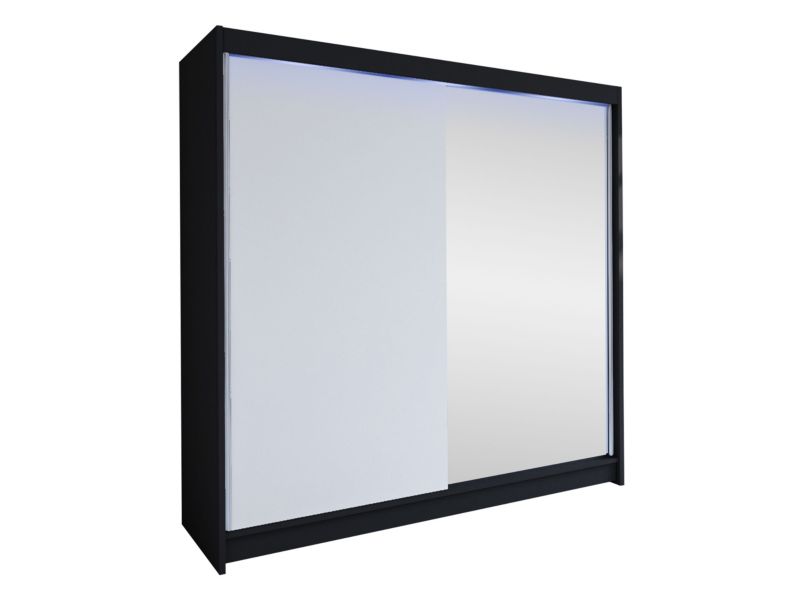 Szafa MIRJAN 24 z drzwiami przesuwnymi Talin I z oświetleniem RGB czarny/biały 1 szt.