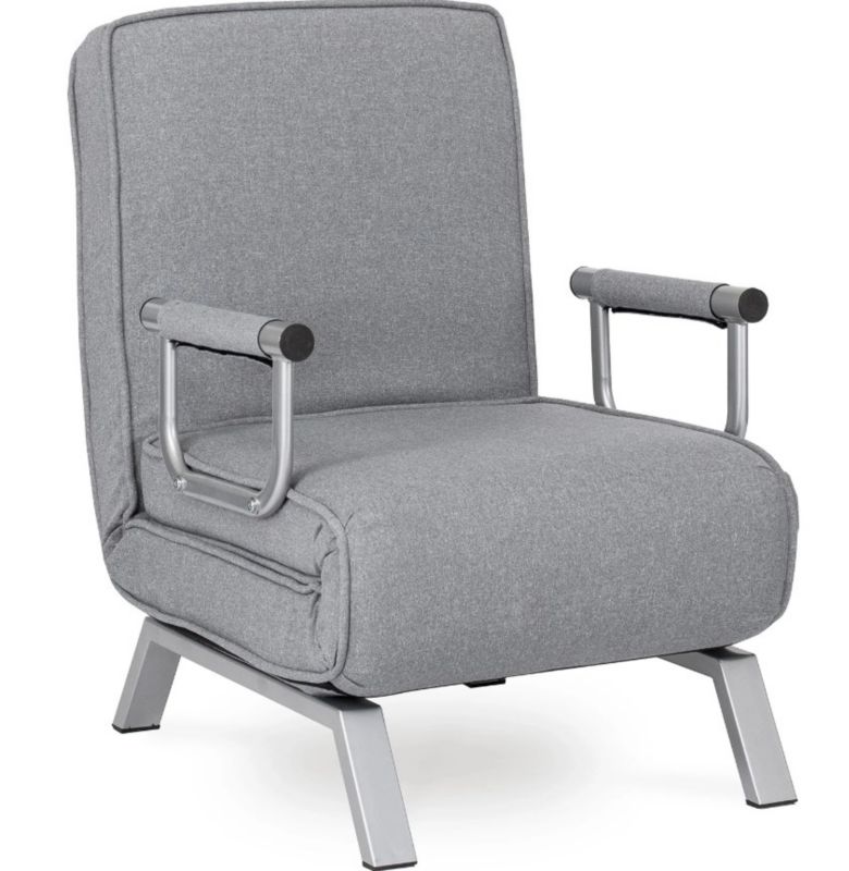 Fotel Rozkładany Bart Mebel Elite Wypoczynkowy z Funkcją Spania Szary 1 szt