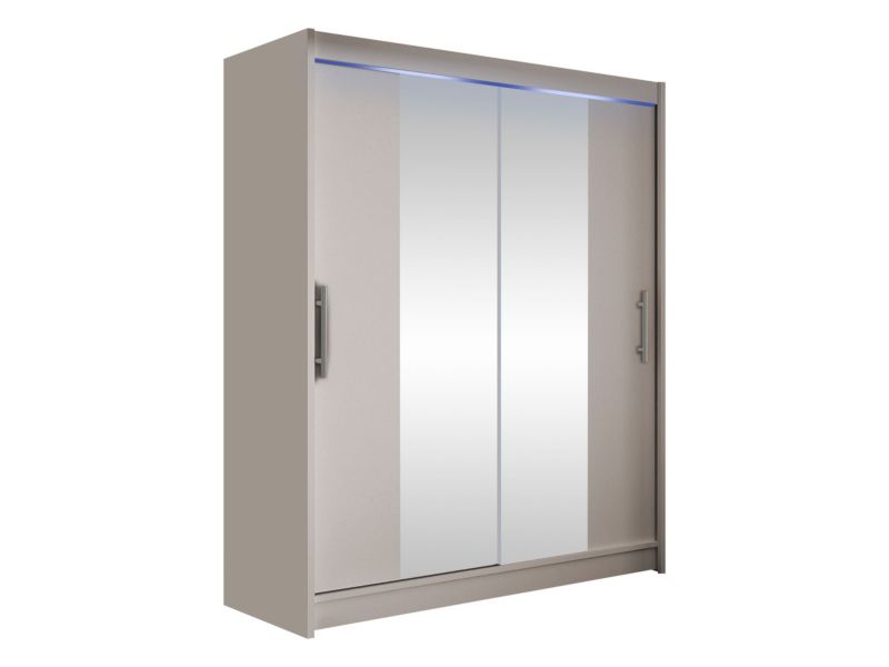 Szafa MIRJAN 24 z drzwiami przesuwnymi Presto II z oświetleniem RGB kaszmir/lustro 1 szt.