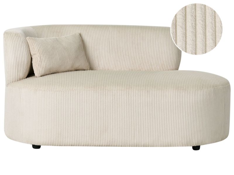 Szezlong lewostronny Vanvey Sztruks Beżowy 1 szt.