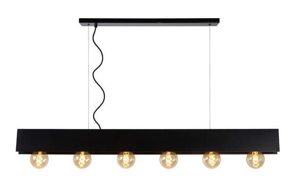 Lampa sufitowa wisząca Lucide Surtus 2410 czarna szerokość 134 cm 6xE27 x 60W 1 szt.
