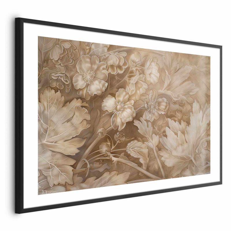Plakat Artgeist Ornamenty roślinno-kwiatowe 30x21 cm z ramą czarną 1 szt