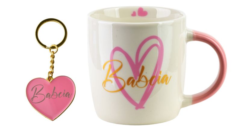 Kubek NBC BABCIA Mondex porcelanowy 8,5x12x9cm róż 1szt