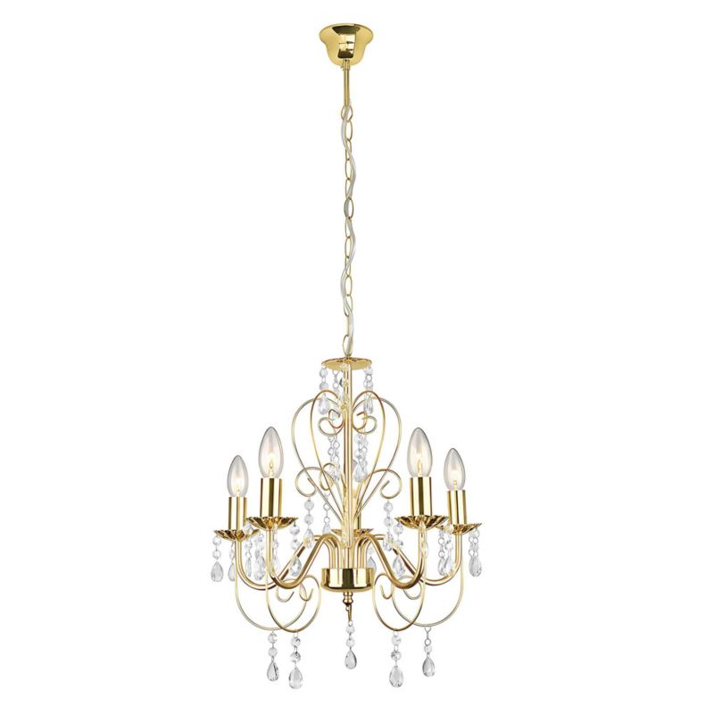 Lampa Sufitowa Wisząca Toolight Ebt009-5Cp Złoty 1Szt