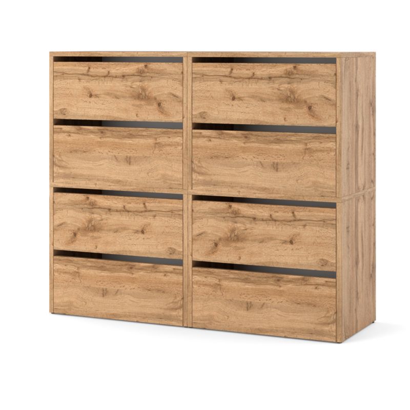 Szafka Na Buty Hurtownia-Mebli 8 Drzwi Zestaw szafki na buty Hugo 4 moduły 120cm Dąb Wotan Dąb Wotan 120x36x100 cm 1szt.