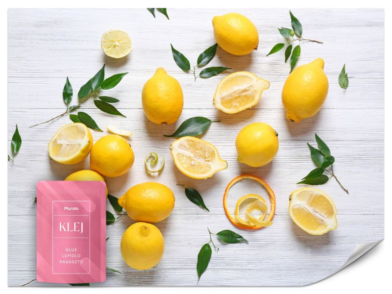 Fototapeta Muralo Cytryny Drewniany Stół Owoce 400x280 cm 1szt.