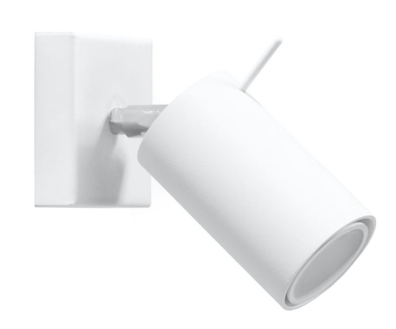 Kinkiet ścienny Sollux Lighting Ring biały 1 x GU10 x 40W IP20 wym: 10 x 15 x 15 cm - 1 szt.