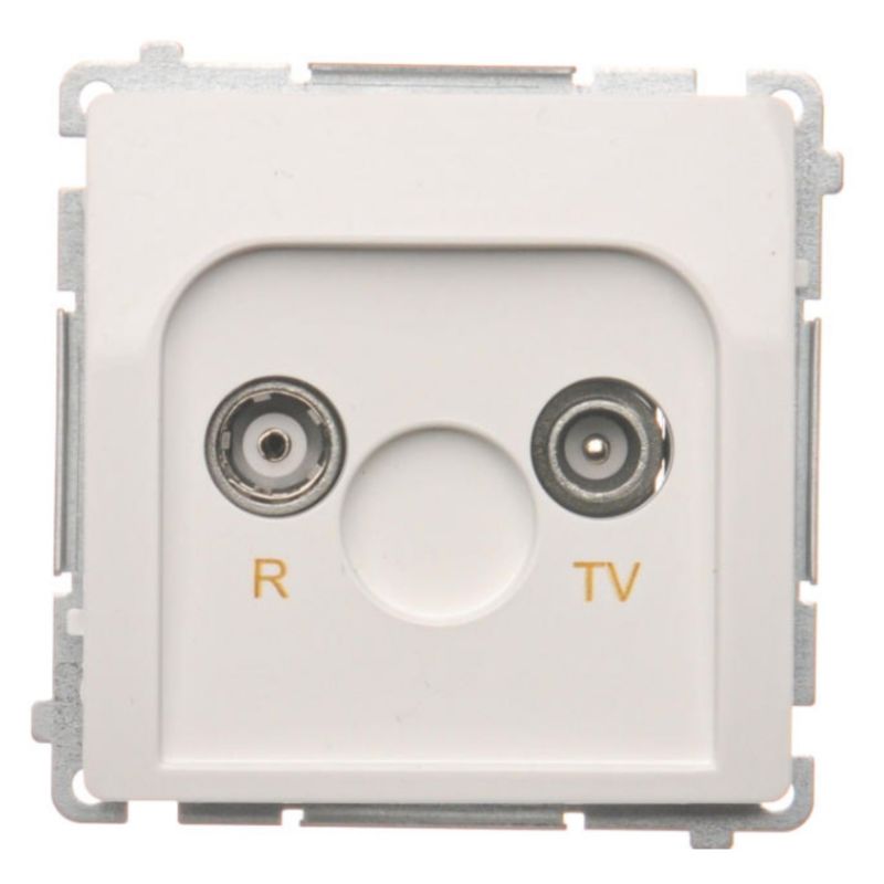Gniazdo Antenowe R-TV Końcowe Separowane Podtynkowe Moduł Białe Simon Basic 1 Szt