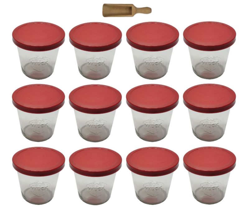 Słoiki MODO24 Weck 580 ml fi 100 mold silikonowe wieka miarka 12 kpl.