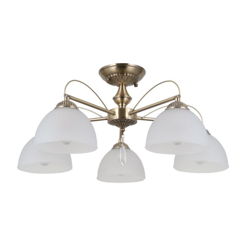 Lampa sufitowa Italux MORETI antyczny mosiądz 5xE27x40W wym:27x60x60cm IP20 -1 szt.