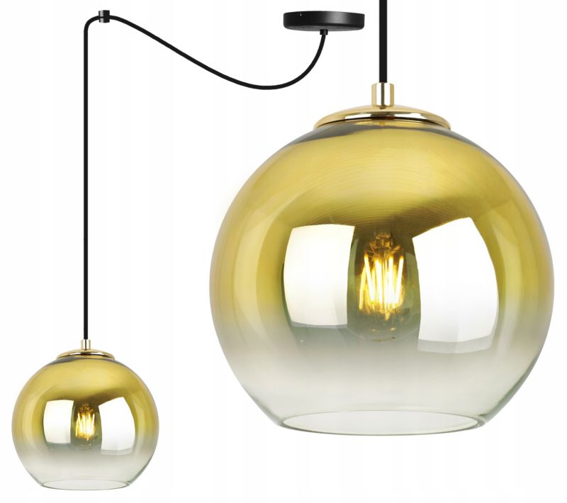 Lampa sufitowa wisząca Light Home LH Spider Bergen Gold 1x E27 60W klosz 20cm złoty 1szt.