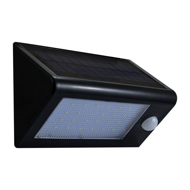 Kinkiet solarny z czujnikiem Polux Box czarny LED 5.5W 6400K 400lm IP44 wym: 12,5 x 7,5 cm tworzywo sztuczne - 1 szt.