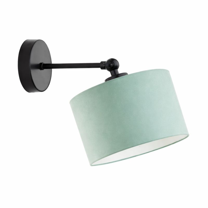 Kinkiet Volta Light Factory Loko Czarny/Miętowy welur Abażur 1xE27 1szt.