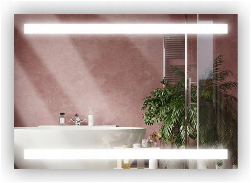 Lustro Łazienkowe stylowelustro prostokątne Kronos 80CMx60CM z LED 1szt.