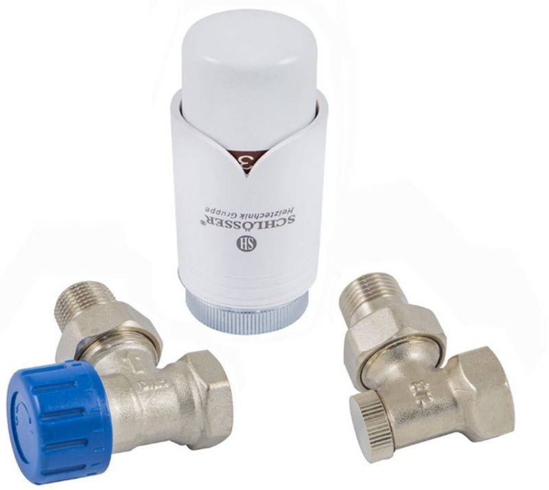 Zestaw termostatyczny kątowy Schlosser Standard nikiel 1/2GZx1/2GW 1 szt.