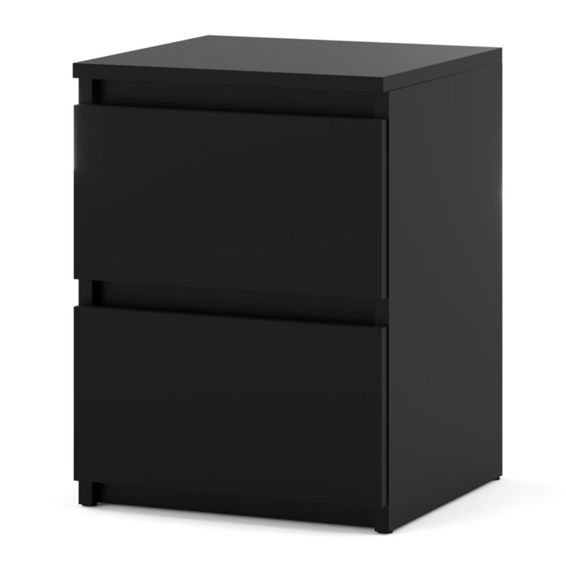 Szafka Nocna Hurtownia-Mebli Szuflady 2 Hugo Max 40cm Czarny Mat Czarny Mat 40x40x53.5 cm 1szt.