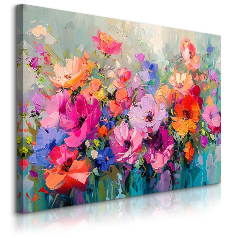 Obraz Muralo Do Salonu Sypialni Kolorowe Polne Kwiaty Malarstwo Abstrakcja 100x70 cm 1 szt.