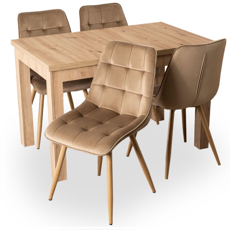 Stół Mebel Elite Z Krzesłami Zestaw Rozkładany 120-160 Komplet Do Salon Jadalni Kuchni 1 kpl.