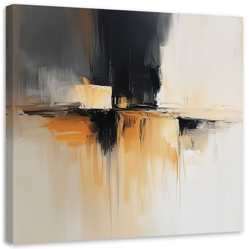 Obraz do salonu sypialni loft Feeby Abstrakcja beżowy pomarańczowy 50x50cm 1szt