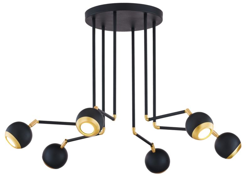 Lampa sufitowa Jupiter VILAR czarno-złota 6xGU10x10W IP20 - 1 szt