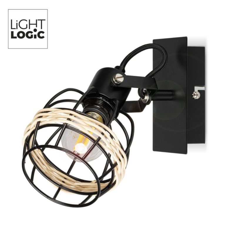 Lampa sufitowa LightLogic LL ITEZ EL-1I E14 66180 spot regulowana pojedyncza rattan 1 szt.