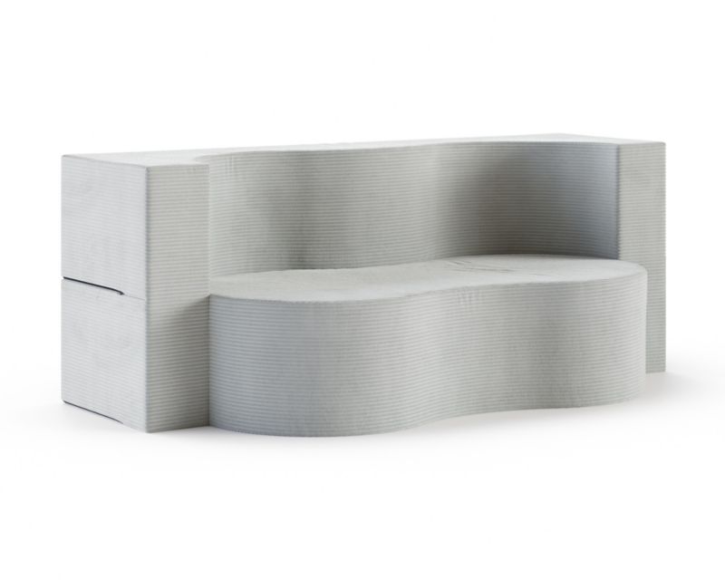 Sofa ŚPIJZDROWO sofka rozkładana SWING szara sztruks 120x200x40 cm 1 szt.