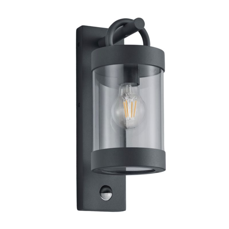 Kinkiet zewnętrzny z czujnikiem Trio Sambesi antracyt 1 x E27 x 28W IP44 wym: 33 x 12,5 x 12,5 cm - 1 szt.