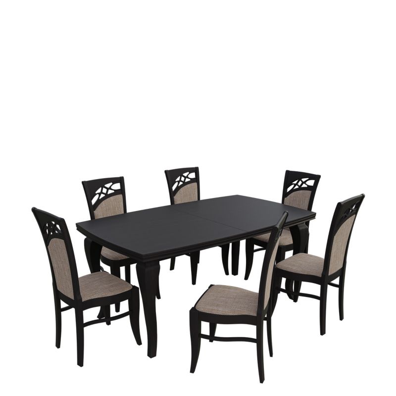 Zestaw RO27 MIRJAN 24 Stół rozkładany S23 100x170/250 + 6 krzeseł K51 wenge + jasny brąz 1 kpl.