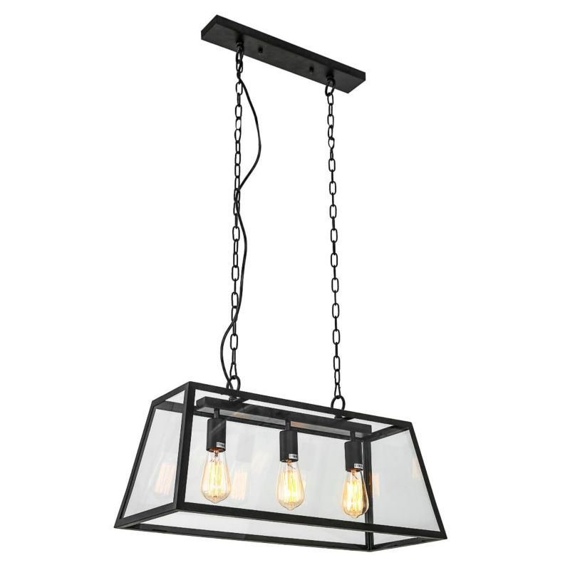 Lampa sufitowa wisząca Italux Laverno 4269 czarny mat-przezroczysty industrialna 3xE27 x 60W 1 szt.