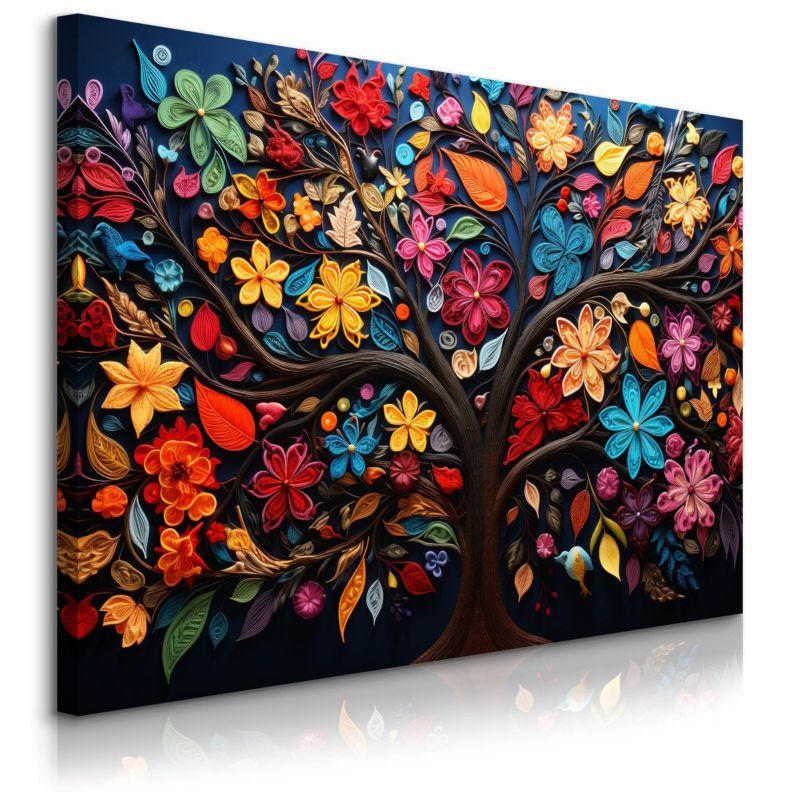 Obraz Muralo Kolorowe Kwiaty Abstrakcja Drzewo Natura 30x20 1 szt.