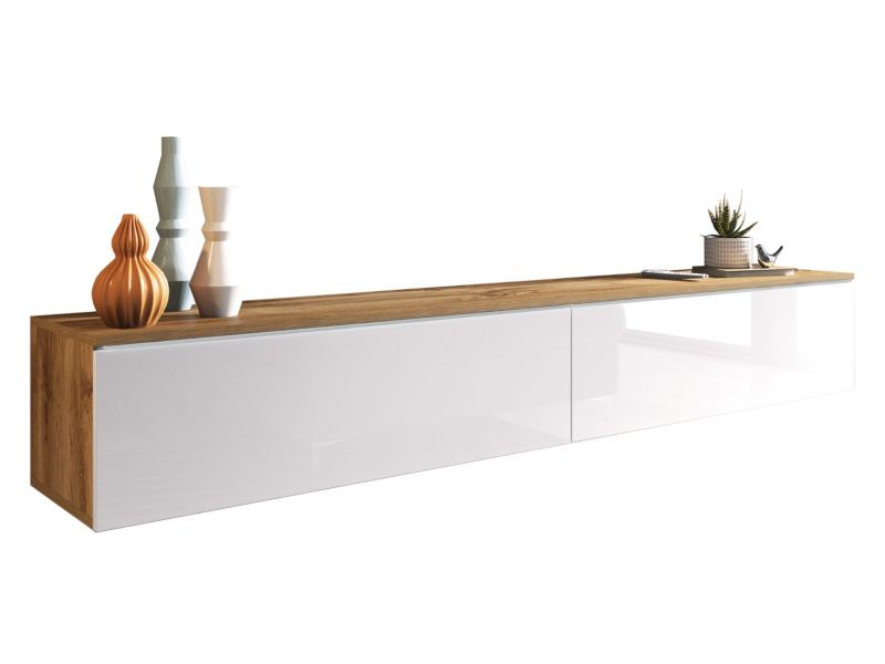 Szafka RTV MIRJAN 24 D180 wotan/biały połysk 1 szt.