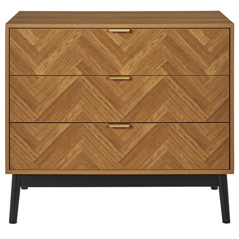 Komoda z szufladami Felix Intesi jodełka naturalna styl skandynawski na nóżkach do salonu 1 szt.