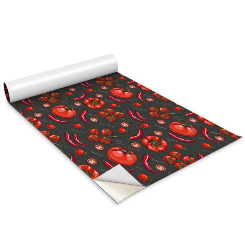 Okleina Na Szafki Kuchenne Wallfluent 100x50 cm Papryczki i pomidor Okleina Do Mebli DIY 1 rol.