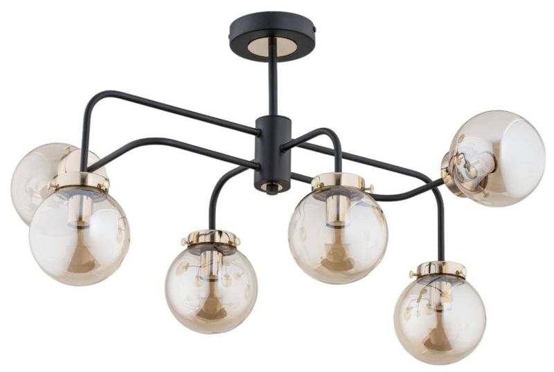 Lampa sufitowa Alfa Linio czarno-złota wym: 44 x 60 x 72 cm 6xE27 x 60W 1 szt.