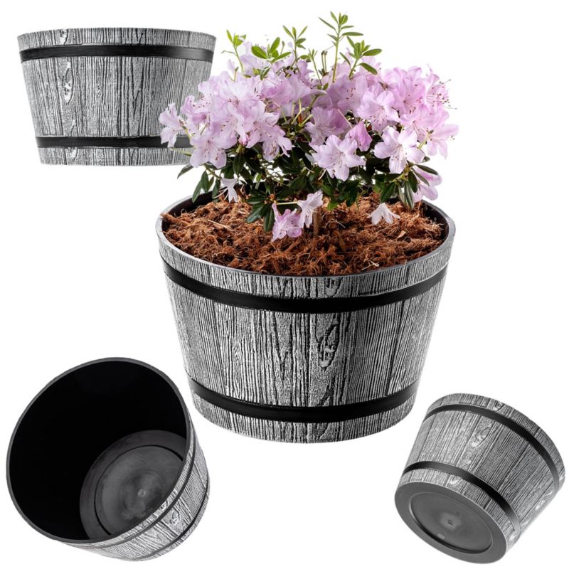 KADAX Doniczka Donica Na Kwiaty 30cm Osłonka Z Wkładem Kwietnik Plastikowa