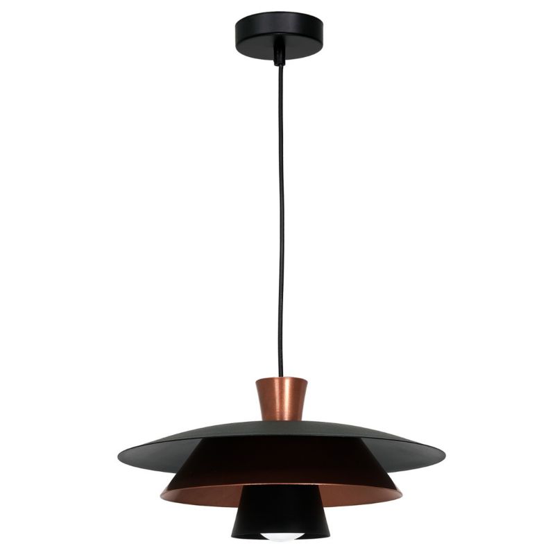Lampa wisząca Luminex Plato 1365 czarny matowa-miedź dekoracyjna 1xE27 x 15W 1 szt.