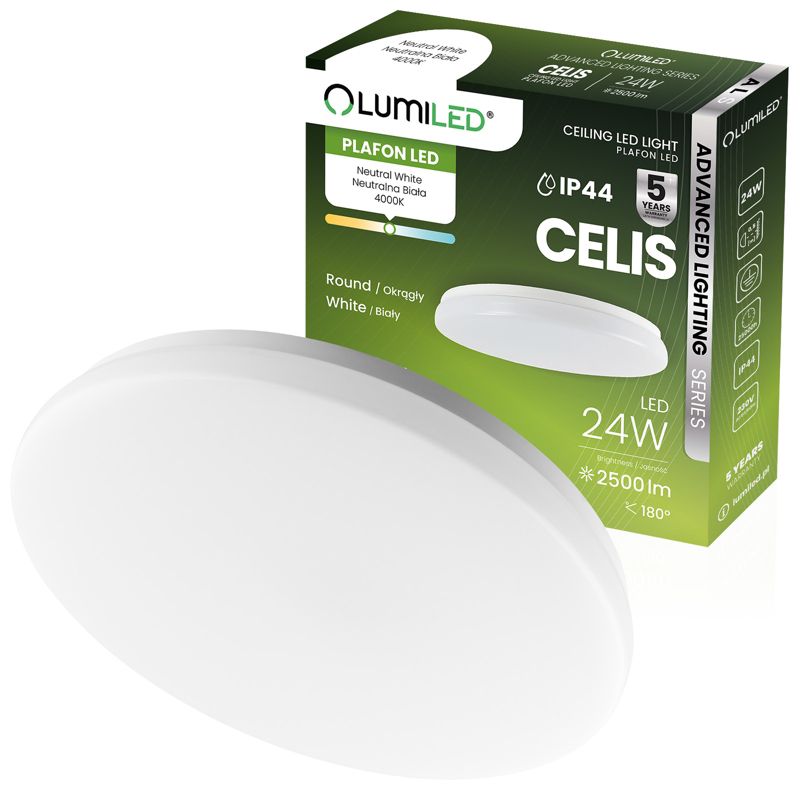 Plafon LED Lumiled Lampa Sufitowa Natynkowa 24W 4000K Okrągły IP44 1 szt.