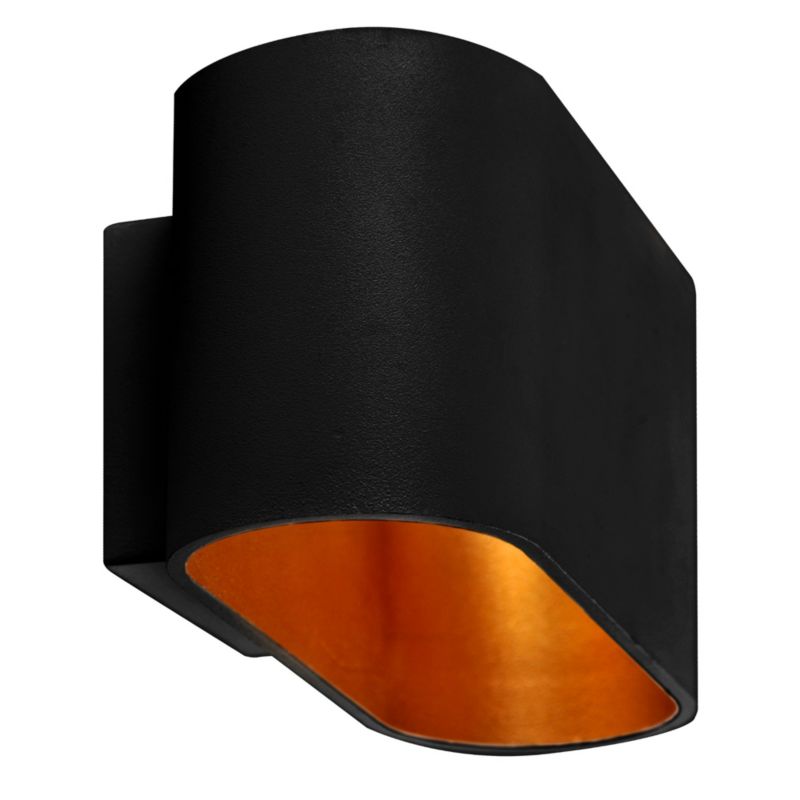 Kinkiet ścienny Polux Elissa czarno-złoty 1 x G9 x 10W IP20 wym: 8 x 16 x 8 cm - 1 szt.