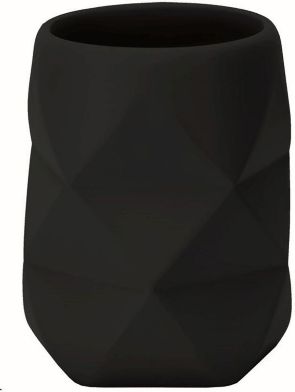 Kubek na szczoteczki Kleine Wolke Golden Crackle czarny poliżywica 300 ml 1 szt.