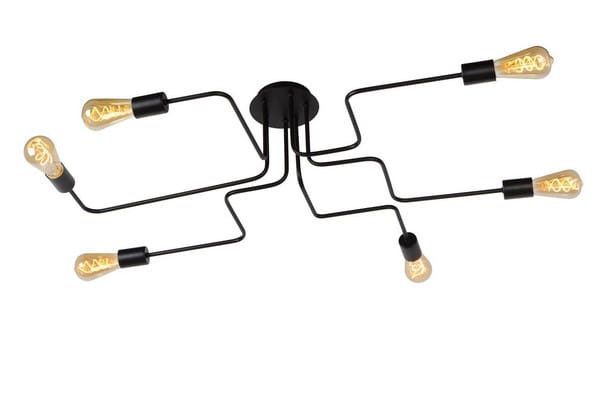 Lampa sufitowa wisząca Lucide Lester 0890 czarna szerokość 75 cm 6xE27 x 40W 1 szt.