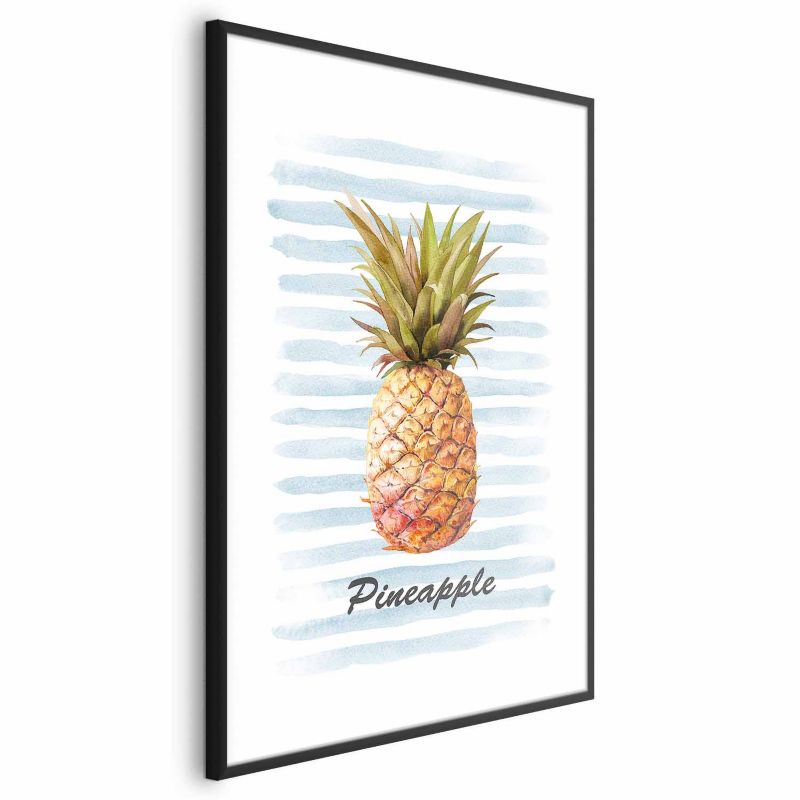 Plakat Artgeist Ananas i paski 21x30 cm z ramą czarną 1 szt