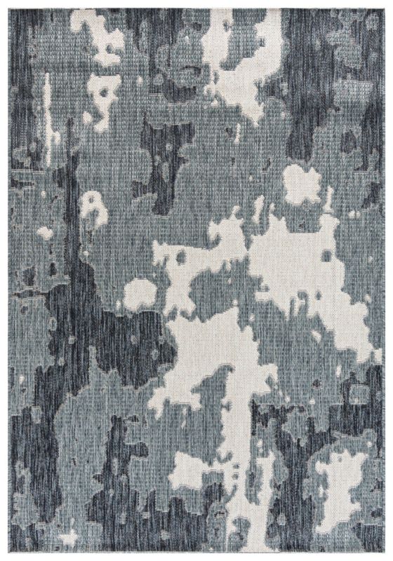 Dywan zewnętrzny/wewnętrzny abstrakcyjny Savona Scoria Mazovia 120x170cm wodoodporny na balkon, taras, grafitowy, granatowy 1 szt.